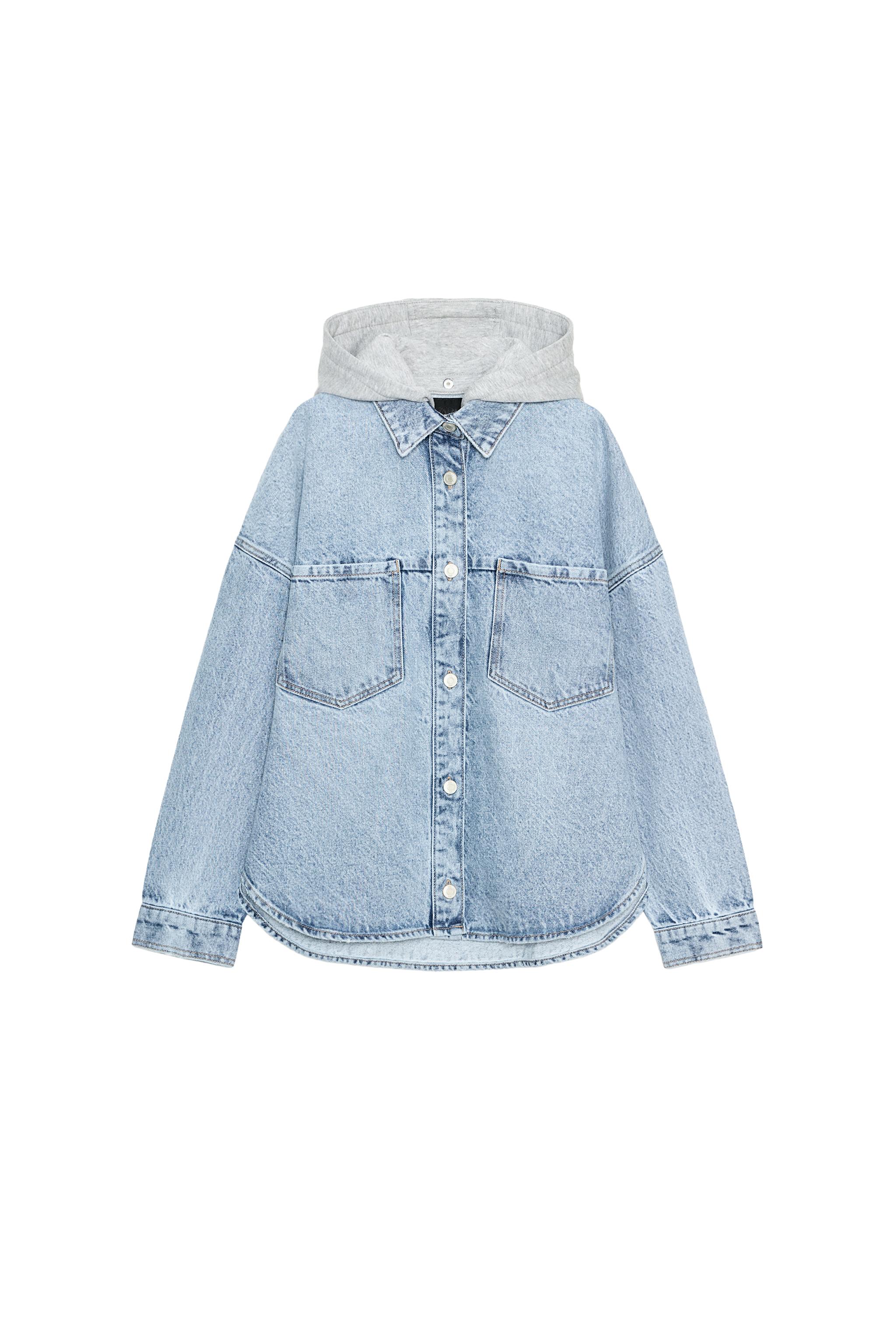 Z1975 KAPÜŞONLU OVERSIZE DENİM CEKET