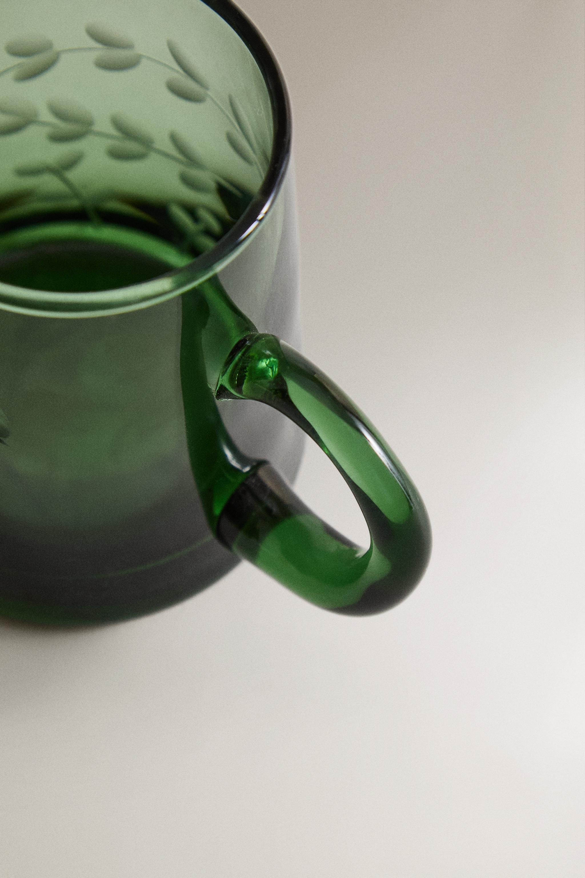 CHRISTMAS GLASS LEAF MILK PITCHER