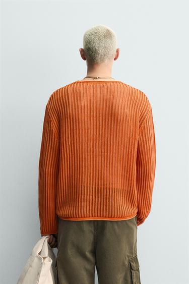 WASHED TEXTURED JUMPER - Orange by Zara - Image 2