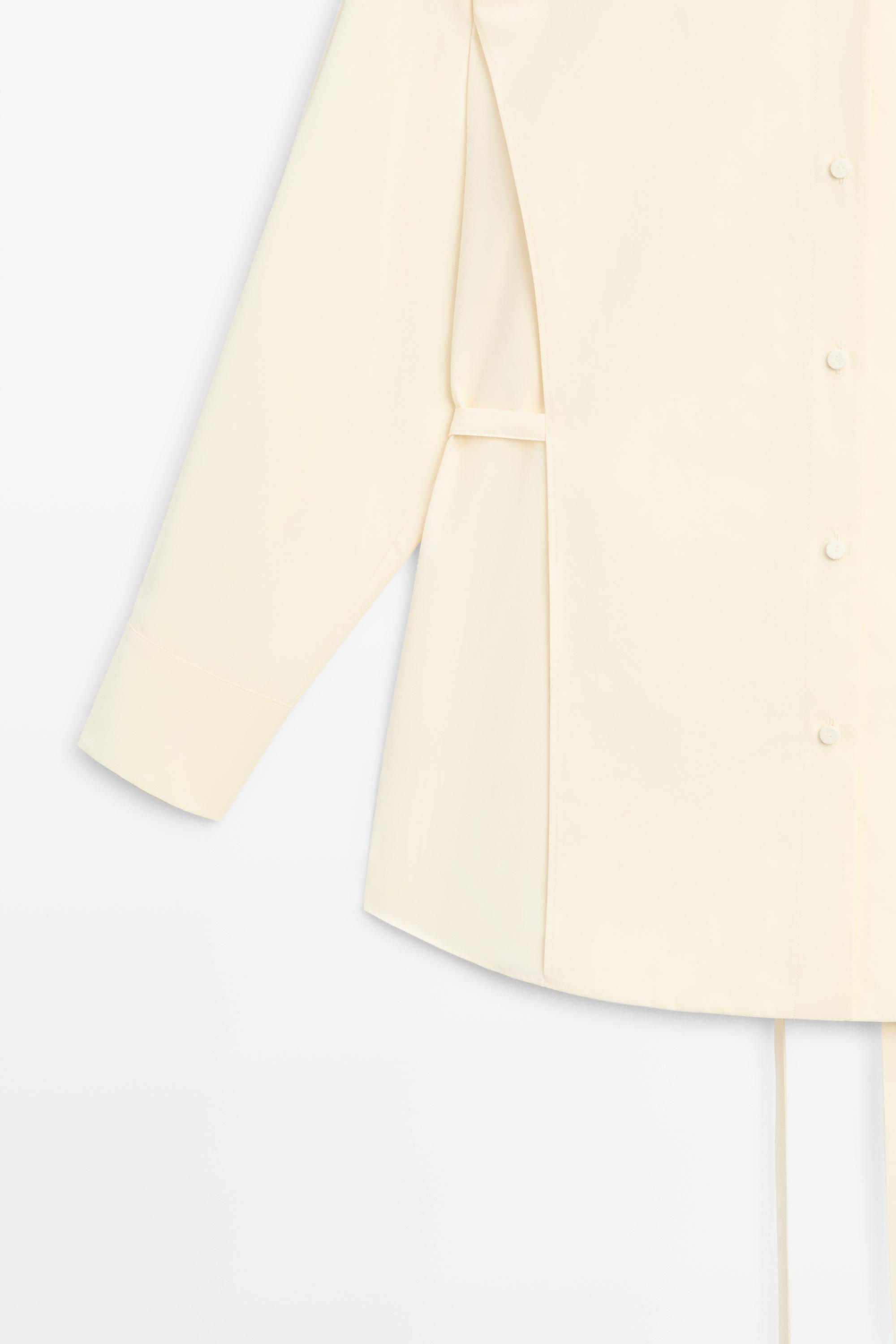 Flowing cotton shirt with belt detail