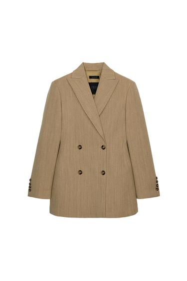 بليزر مخنصر من الصوف ZW COLLECTION - بيج الخاص بـ Zara