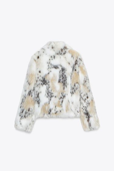 ZW COLLECTION FAUX FUR JACKET - Black / Ecru by Zara - Image 5