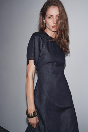 VESTIDO LARGO DENIM ZW COLLECTION - Azul de Zara