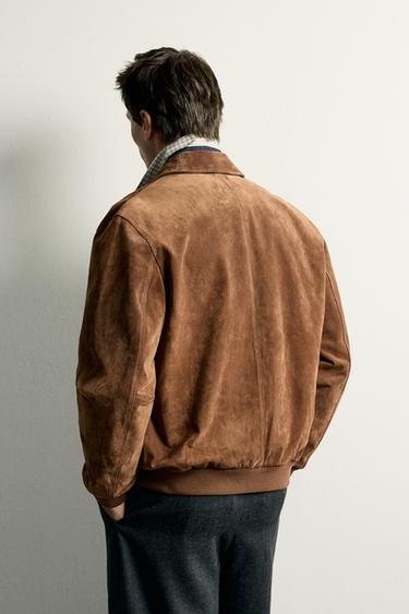 BLOUSON EN DAIM À POCHES - Cognac de Zara - Image 2