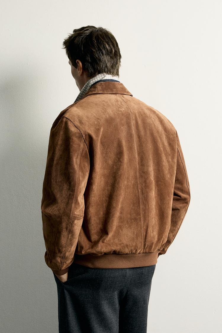 Chaqueta de piel de gamuza con bolsillos 3