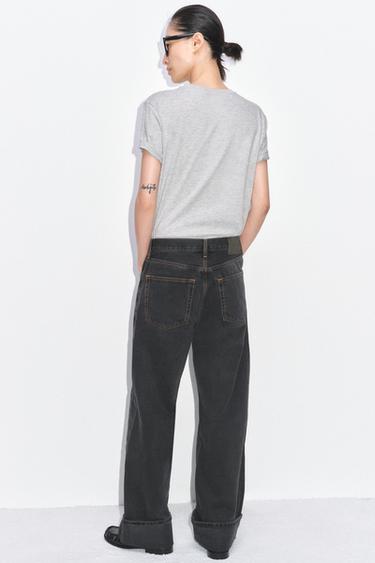 ZW COLLECTION BAGGY MID-WAIST JEANS - Black by Zara - Image 5