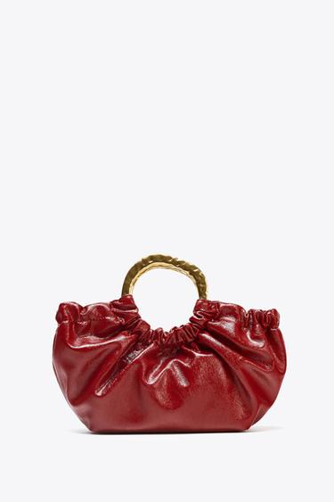 GATHERED HANDBAG - Red by Zara