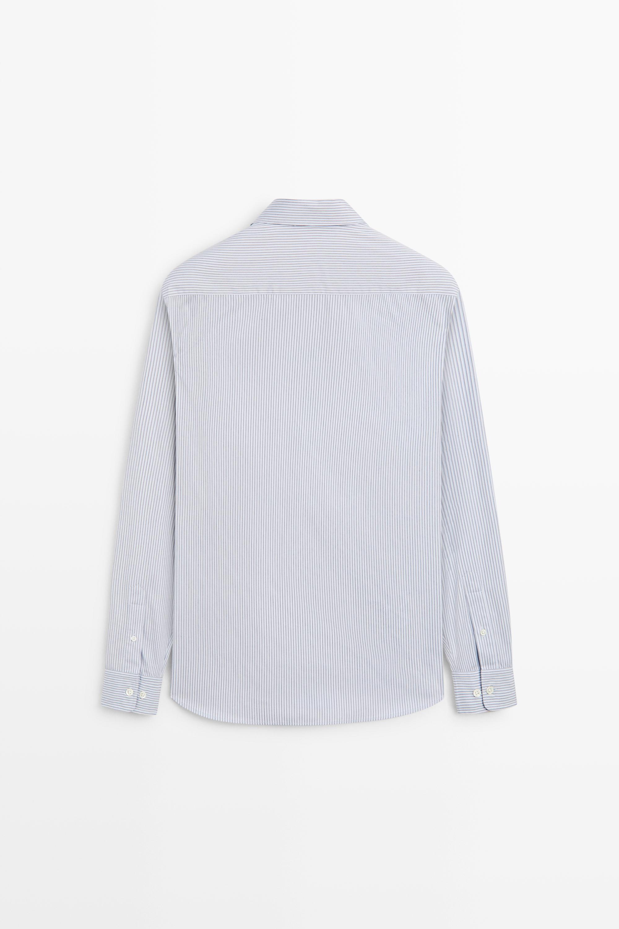 Chemise regular fit à rayures 100 % coton