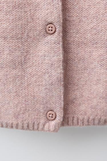 KNIT SWEATER WITH LEAF EMBROIDERY - Light pink by Zara - Image 3