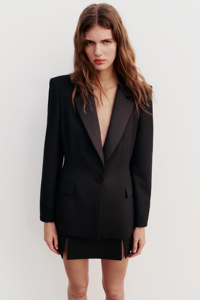 🎈LAST ONE! Zara long satin effect dress  Basic black dress, Floral print  blazer, Zara maxi dress