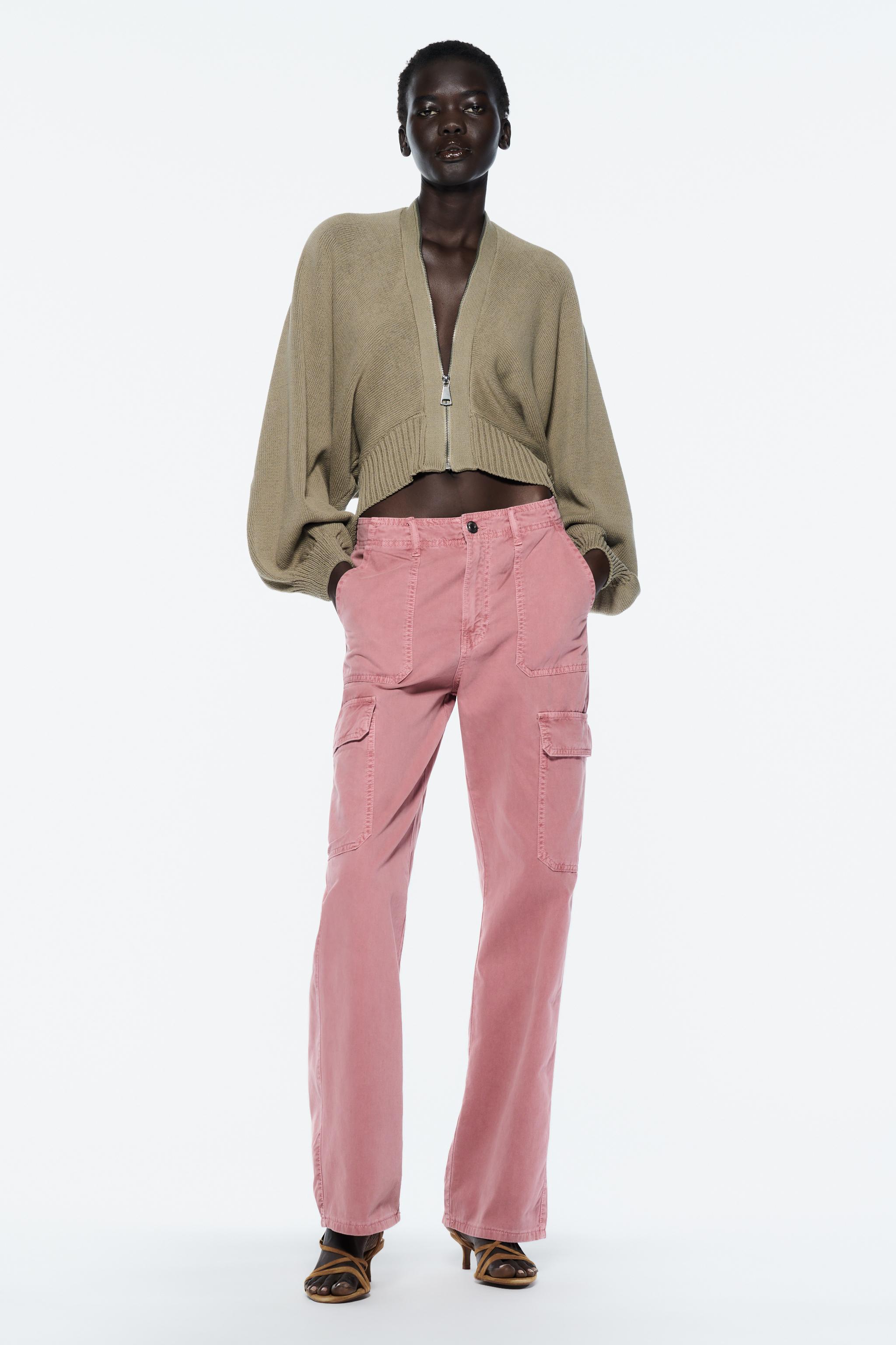 Zara - Pink Trousers with Belt, Women's Fashion, Bottoms, Other
