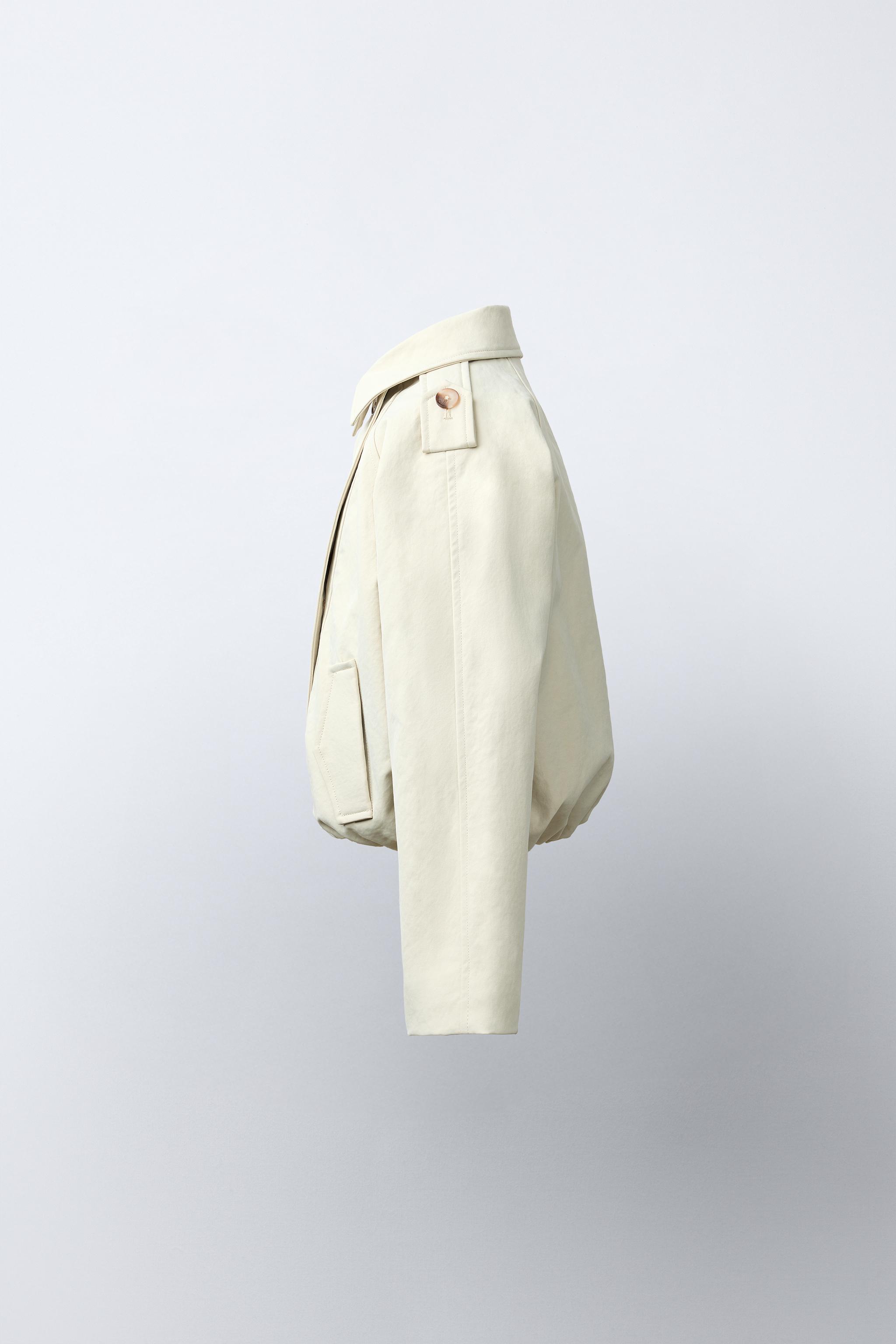 CROPPED ELASTIC HEM TRENCH COAT