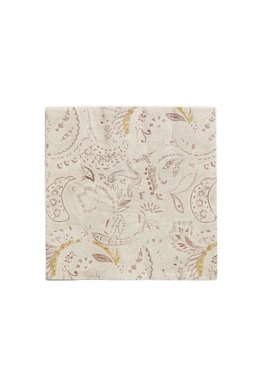 PACK OF PAISLEY PAPER NAPKINS (PACK OF 20) - Beige by Zara