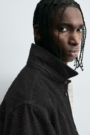 TEXTURE DENIM SHIRT - Black by Zara - Image 6