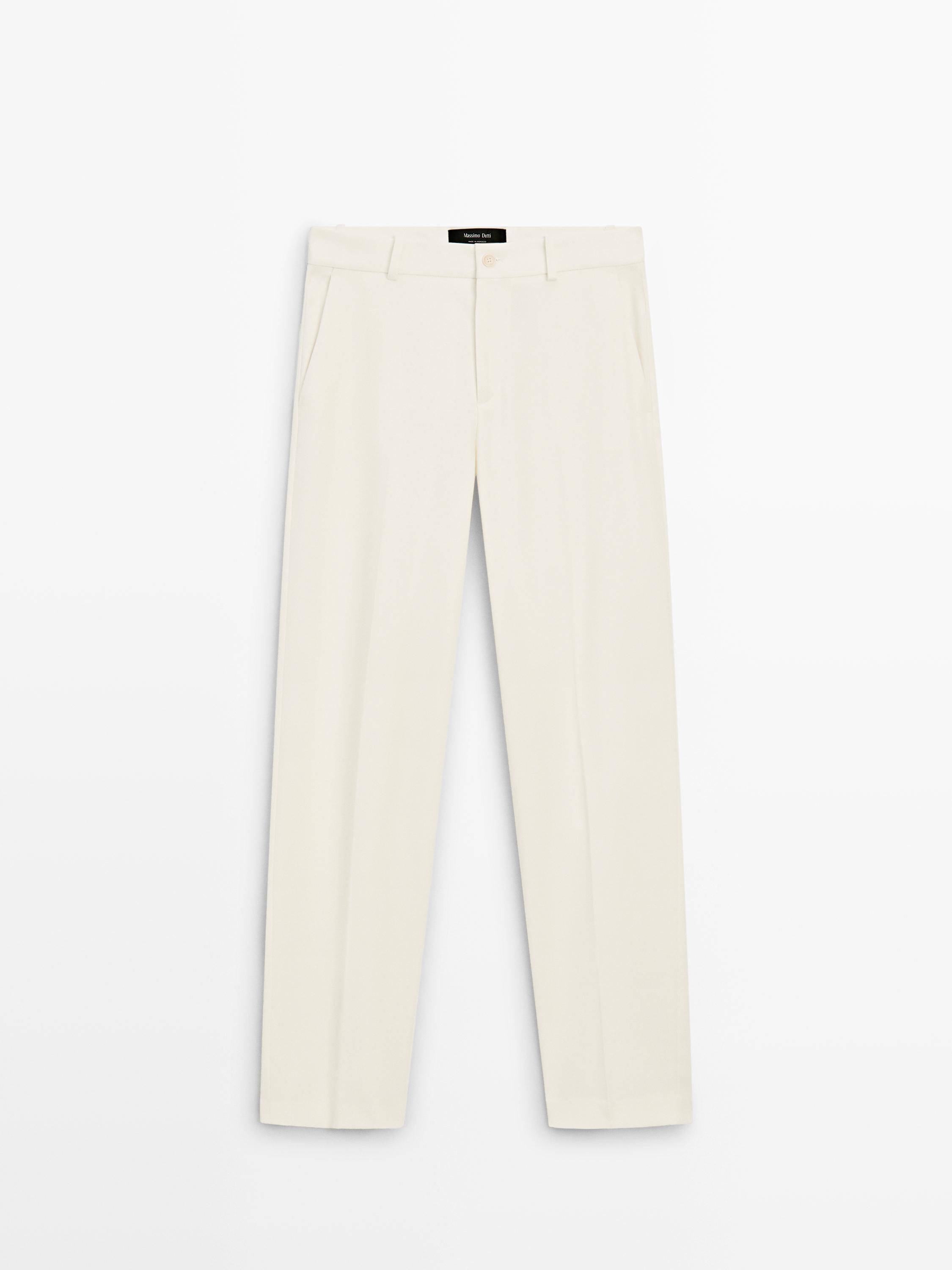 Straight-leg flowing trousers — Ecru