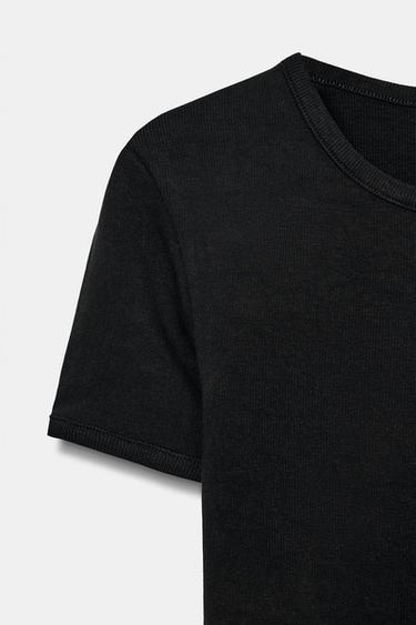 TRIM T-SHIRT - Black by Zara - Image 5