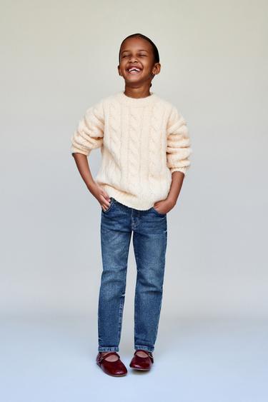 Zara STRAIGHT FIT JEANS - Mid-blue