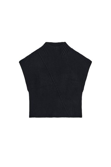 RIB KNIT VEST - Navy blue by Zara
