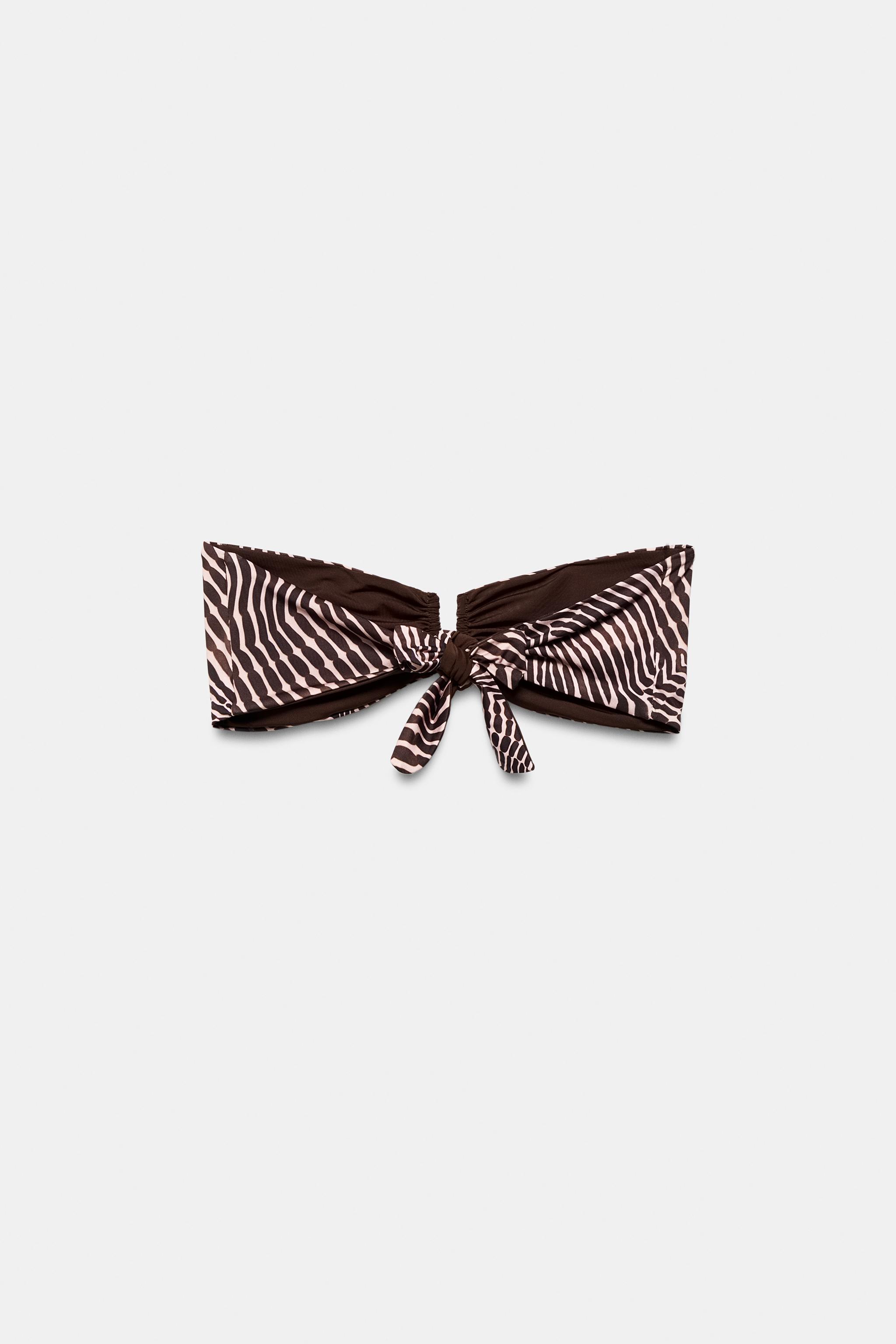 HAUT DE BIKINI BANDEAU RÉVERSIBLE IMPRIMÉ