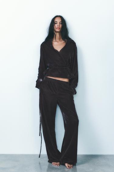 VELVET PYJAMA TROUSERS - Brown by Zara - Image 0