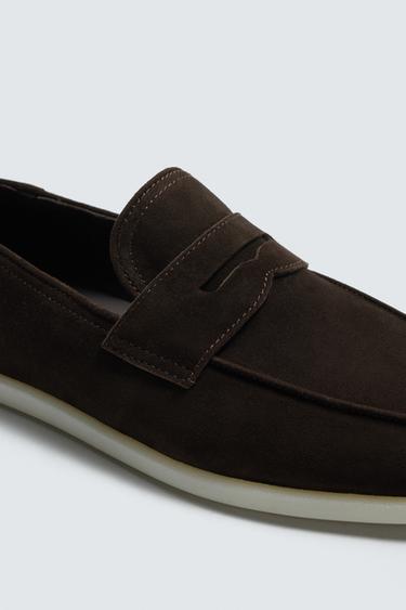 MOCASSINS CASUALS EN CUIR - Marron de Zara - Image 2