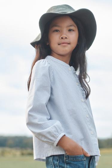 CHEMISE À RAYURES AVEC VOLANT ÉDITION LIMITÉE - Bleu / Blanc de Zara - Image 1