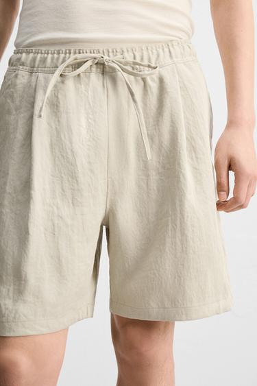 PLEATED FLOWING BERMUDA SHORTS - Sand / Marl by Zara - Image 5