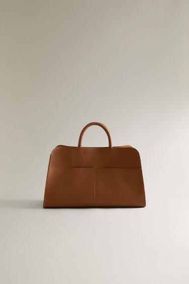 LEATHER MINI TOTE BAG – Barna a ZARA-tól