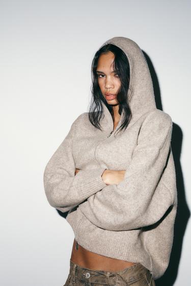 WOOL HOODIE - Beige by Zara - Image 1