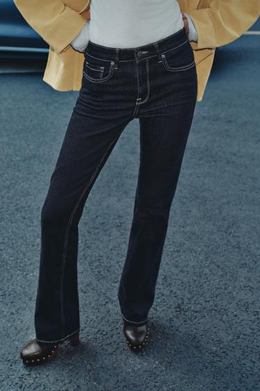 Zara ZW COLLECTION BOOTCUT 高腰牛仔褲 - 藍色