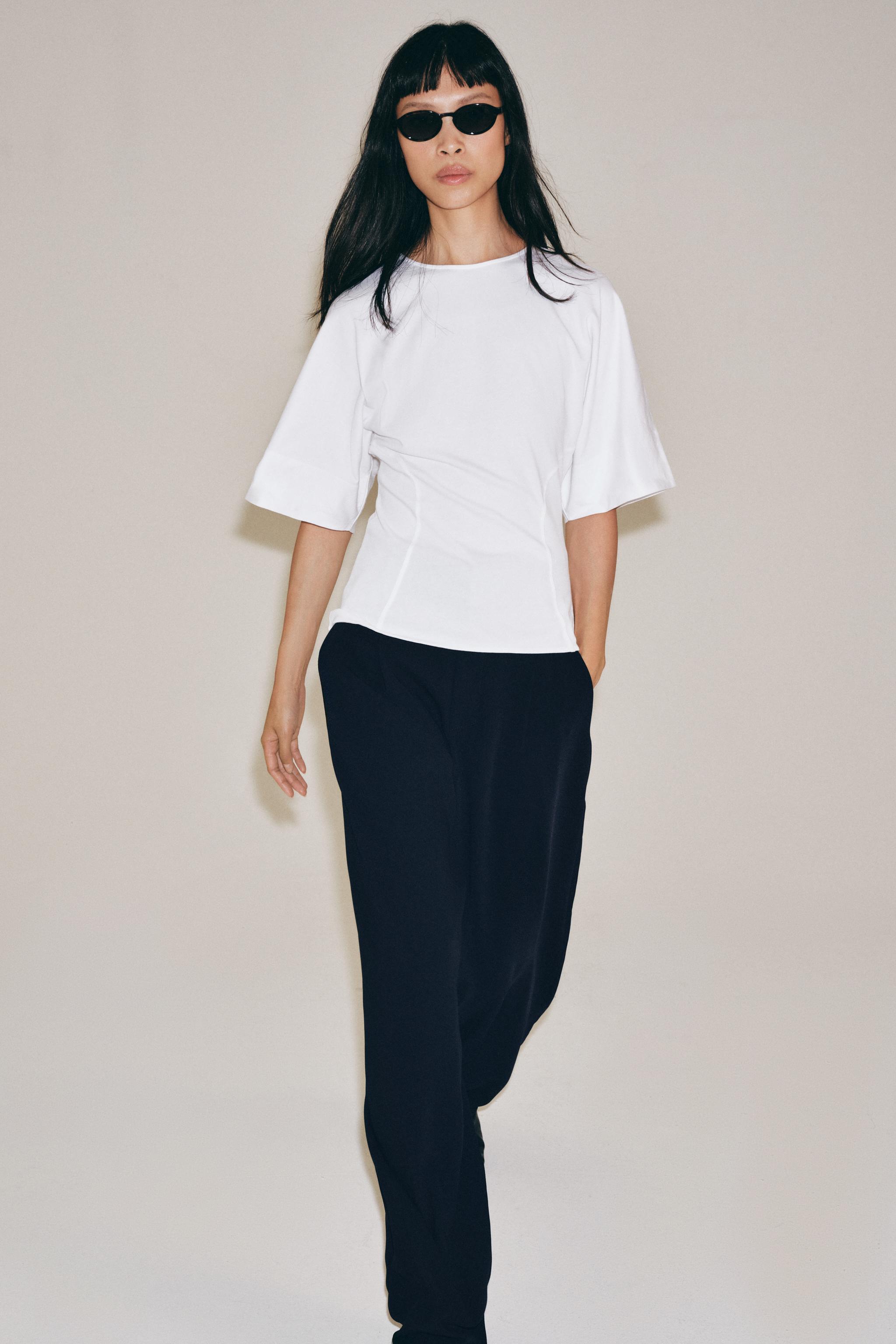 Женские футболки Zara BACK-BUTTON T-SHIRT — фото 4