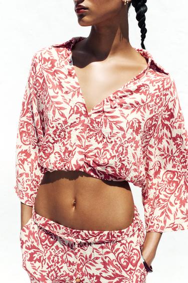PRINTED TEXTURED TOP - Multicoloured by Zara