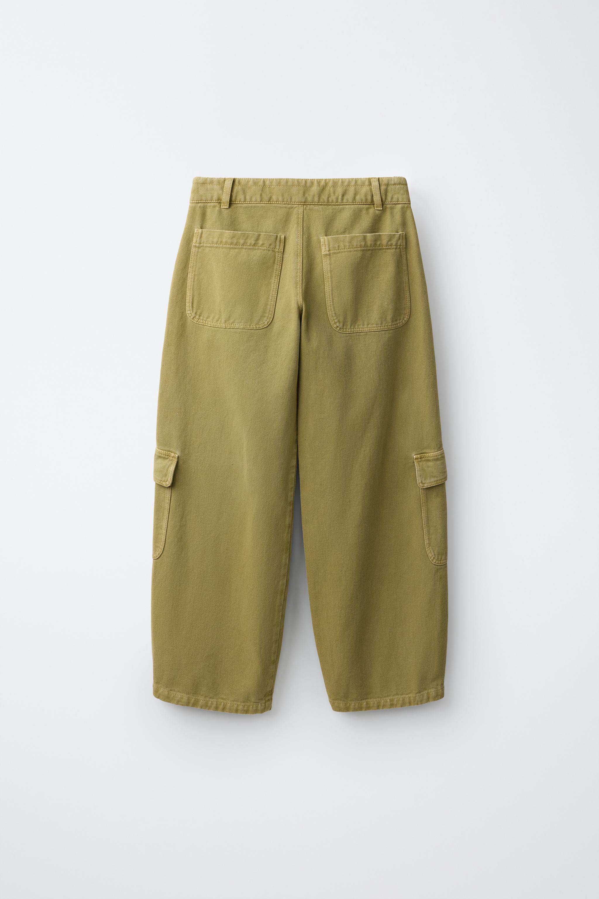 値下げ‼️MAISON EUREKA WIDE LEG SHORT PANTS WIDE LEG CARGO PANTS - Khaki | ZARA United States