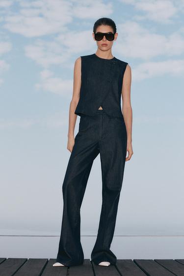 ZW COLLECTION ASYMMETRIC WAISTCOAT - Blue by Zara