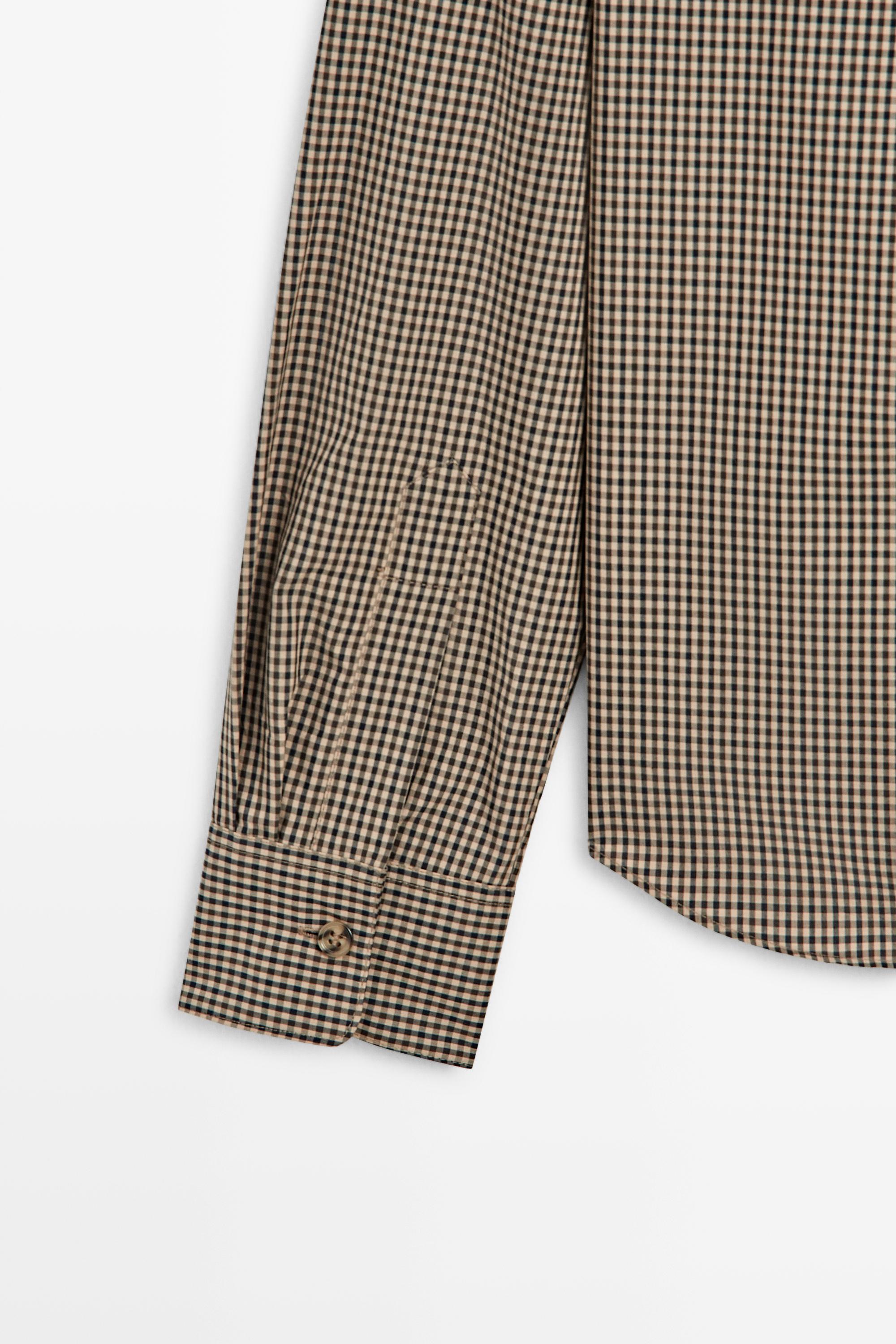 Chemise à carreaux vichy en coton mélangé