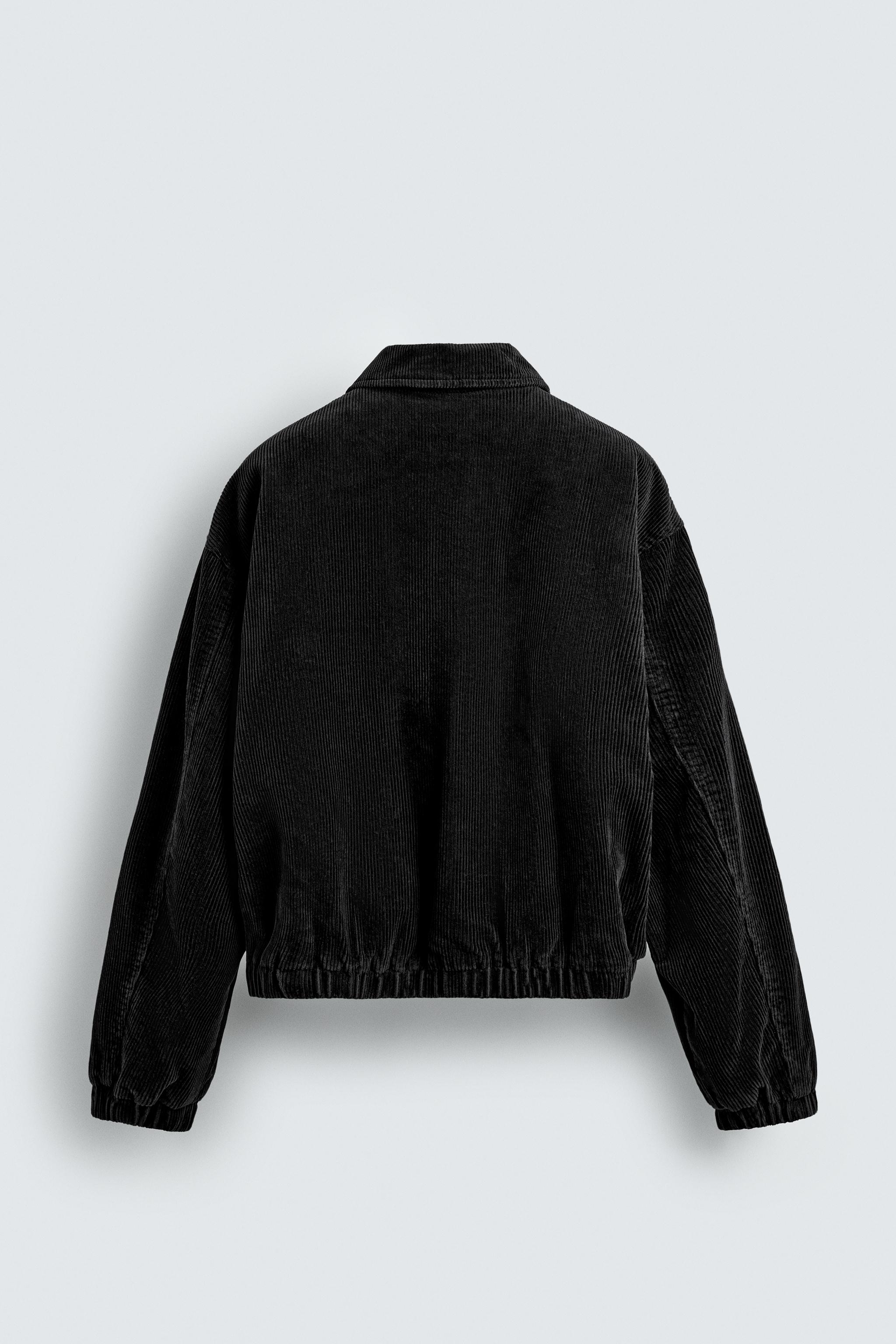 RELAXED FIT CORDUROY JACKET - Black | ZARA Spain