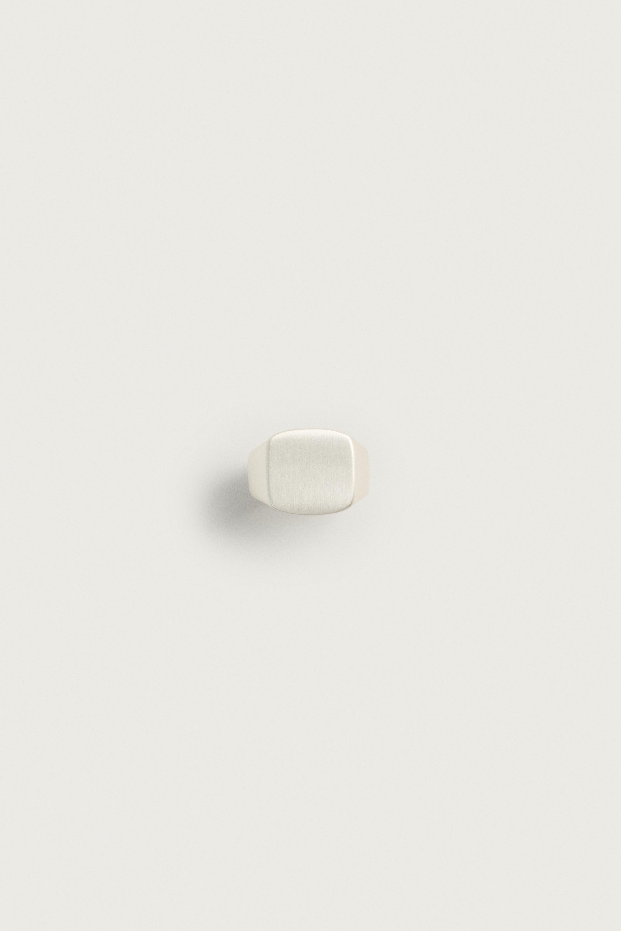 METAL SIGNET RING — Silver