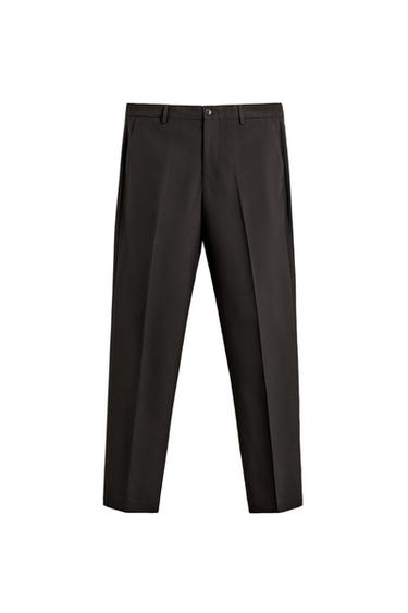 PANTALÓN TRAJE PATA DE GALLO - Marrón oscuro de Zara