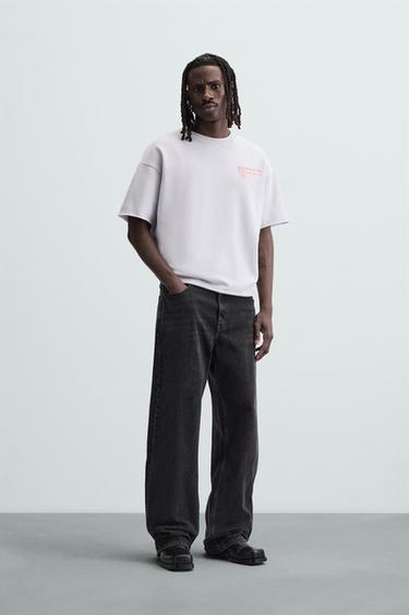SUDADERA LAVADA TEXTOS - Malva claro de Zara - Imagen 0
