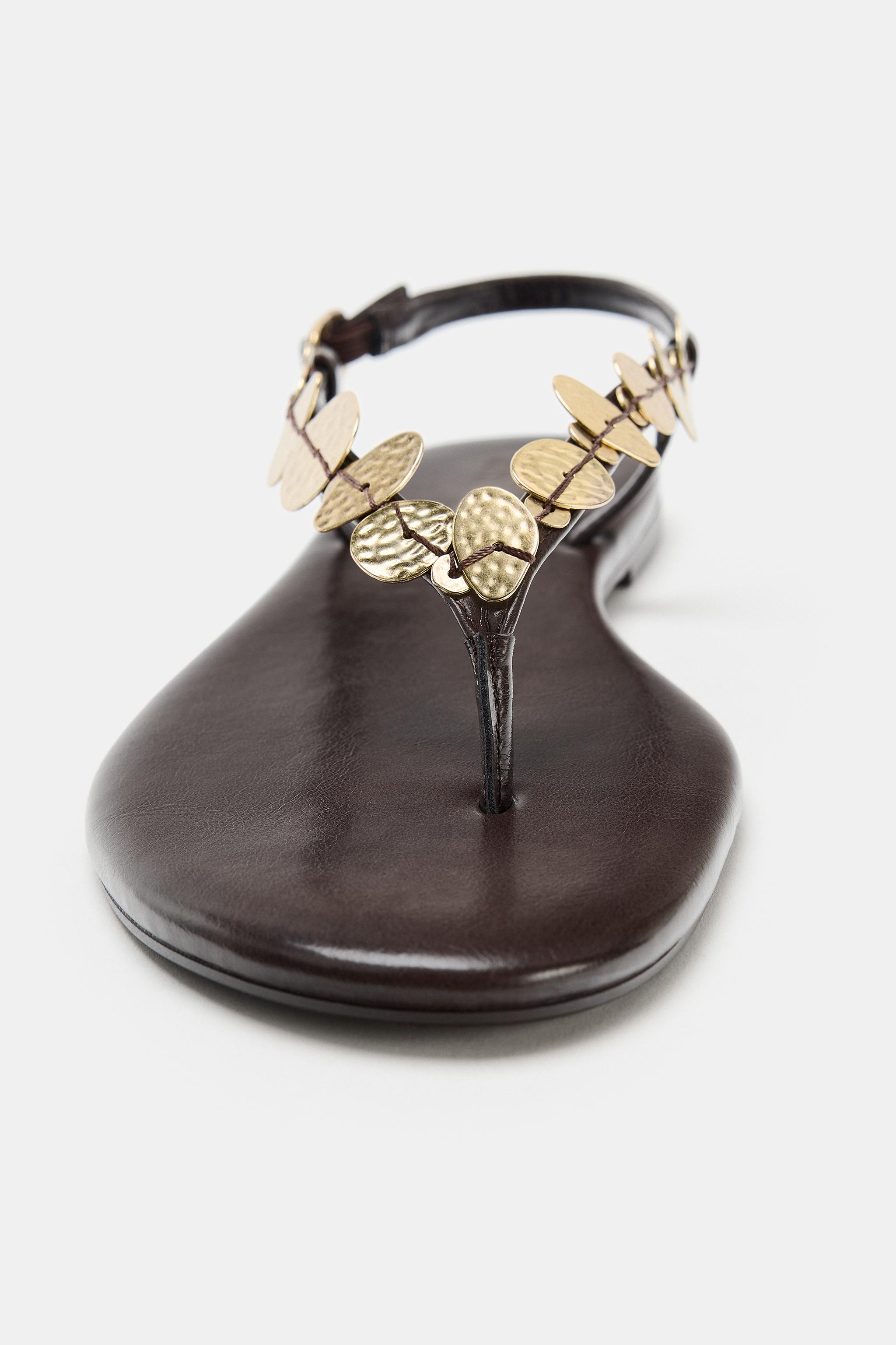 METALLIC ADORNMENT SANDALS