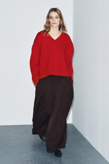 FLIESSENDE HOSE MIT BUNDFALTEN ZW COLLECTION - Braun von Zara - Bild 0