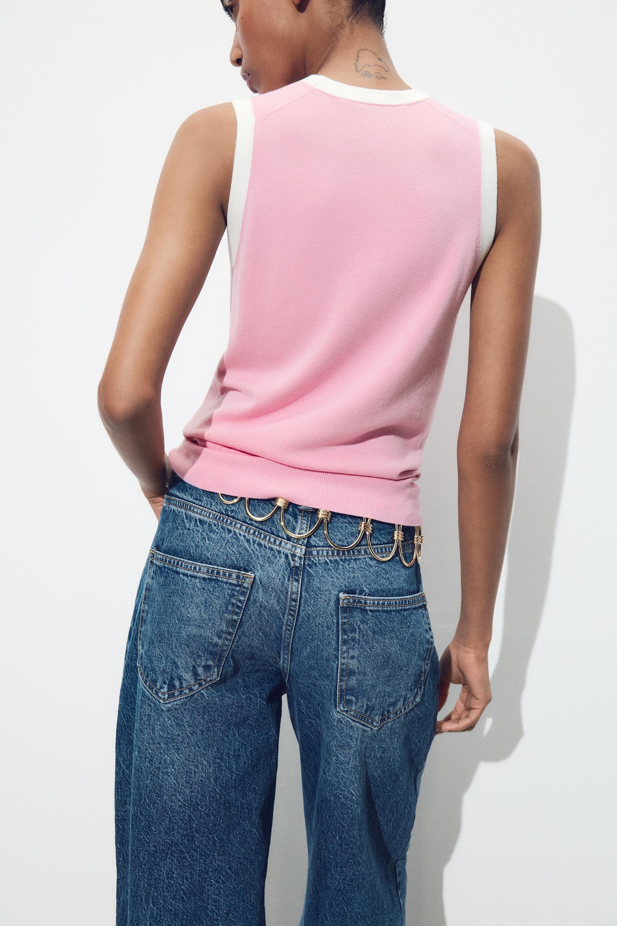 SLEEVELESS KNIT TOP - Blue / White | ZARA United States