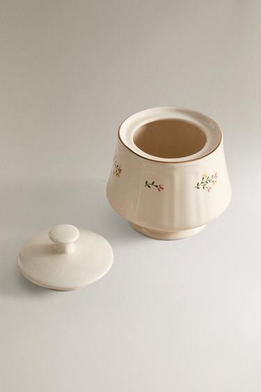 SUCRIER PORCELAINE MOTIF FLORAL - Crème de Zara - Image 3