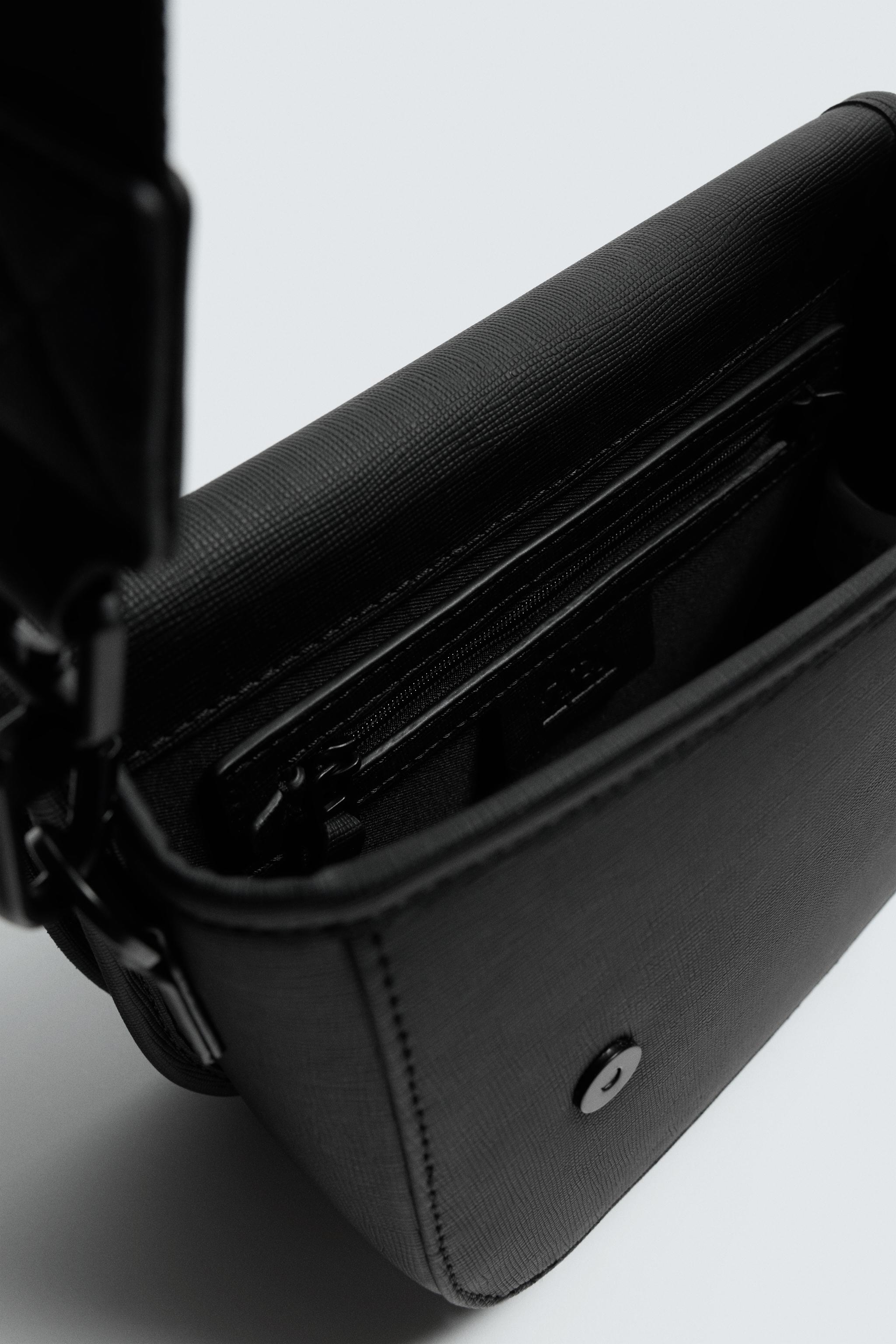 TEXTURED FLAP CROSSBODY BAG - Black | ZARA South Africa