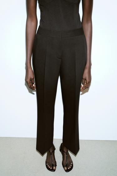 HIGH-WAIST STRAIGHT-LEG TROUSERS - Black by Zara
