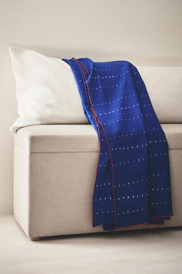 MULTI-PURPOSE TIE-DYE COTTON THROW X TENSIRA - Blue by Zara - Image 6