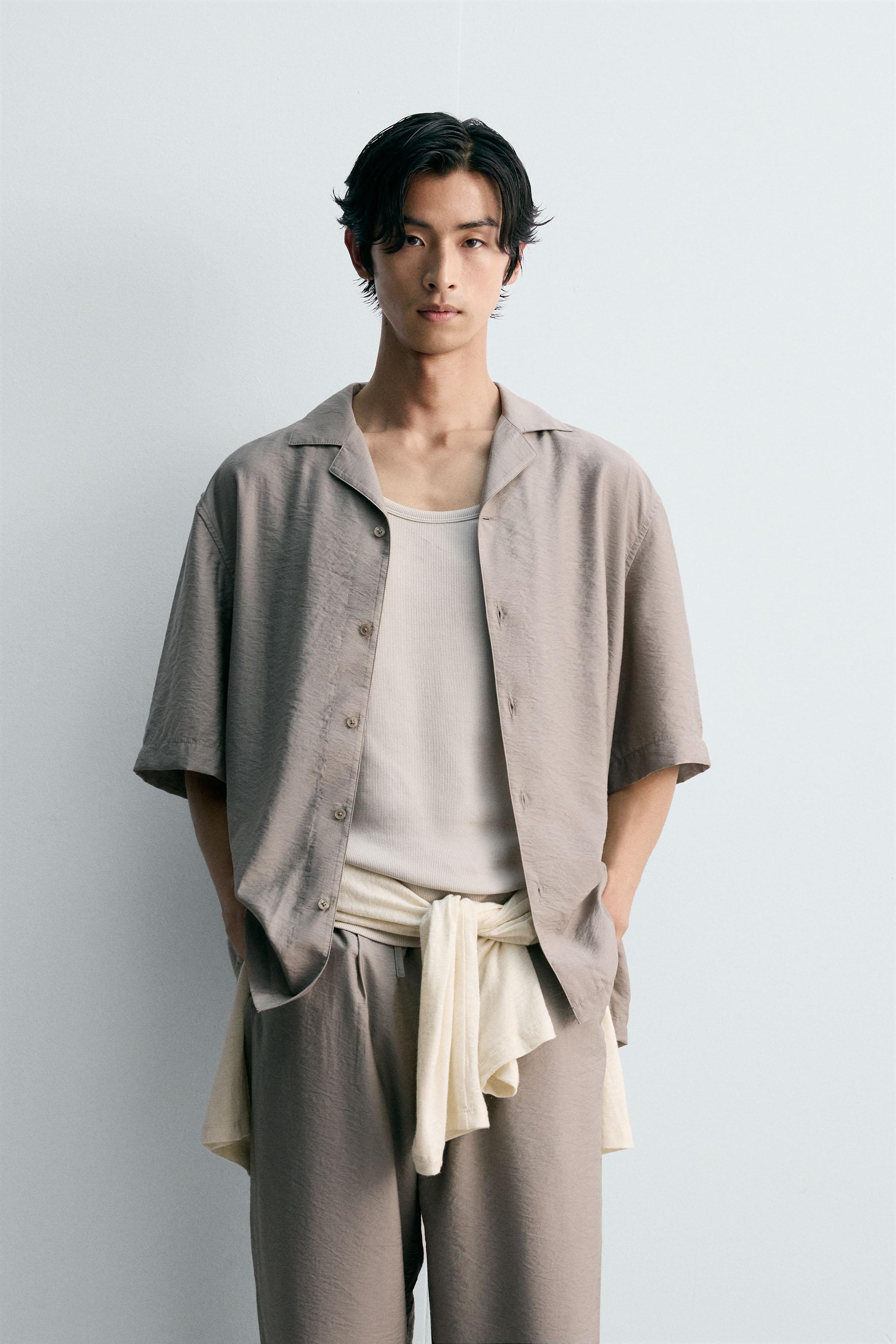 フルイドリラックスフィットシャツ - ライトミンク | ZARA Japan / 日本