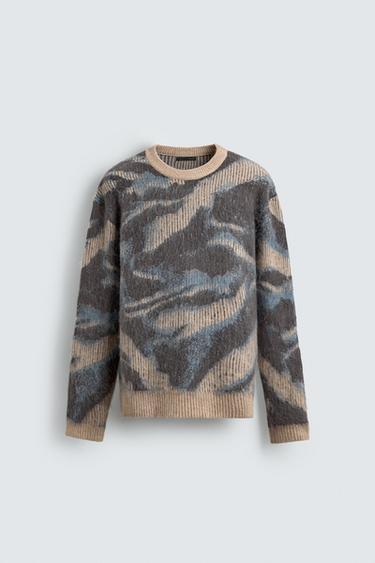 ABSTRACT BRUSHED JACQUARD JUMPER - Ecru by Zara