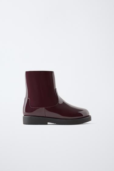 BOTA EFECTO ACHAROLADO - Rojo Burdeos de Zara