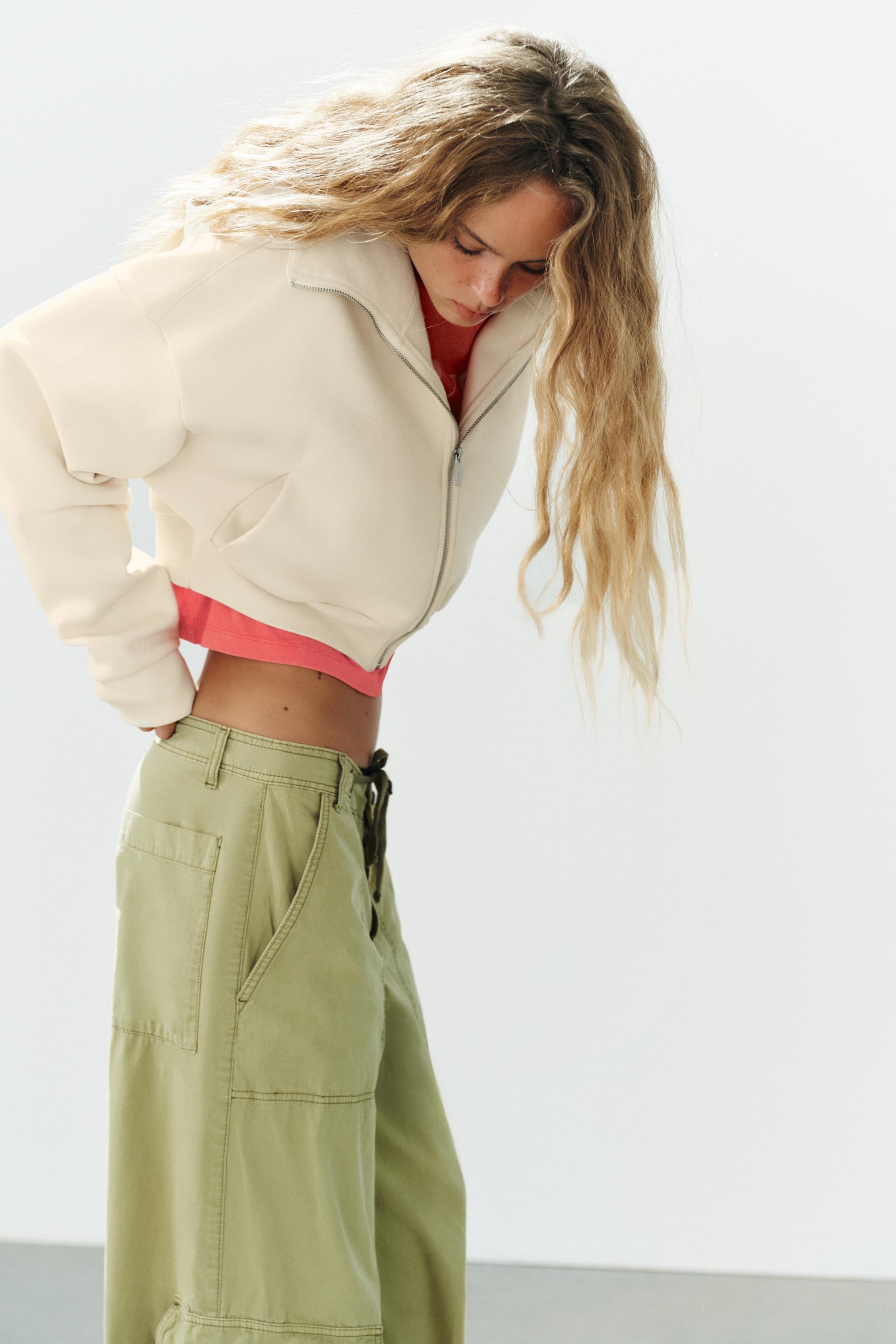 Zara CROP KAPÜŞONLU SWEATSHIRT görsel 3